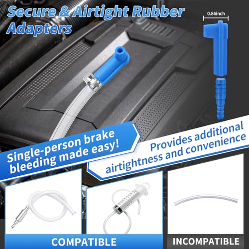 4 Pack Brake Bleeder Hose Kit with Check Valve for Car Motorcycle