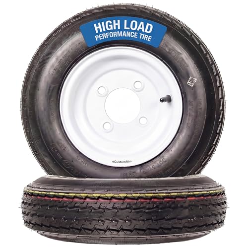 eCustomrim 2-Pack Trailer Tire Rim Assembly 4.80-8 480-8 LRC 4 Lug White