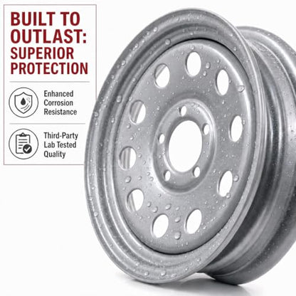 eCustomrim Trailer Wheel 15X5 15 Inch 5 Lug On 4.5 Silver Modular Rim