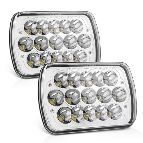 MICTUNING 2Pcs 5x7 7x6 Led Headlights Rectangular Hi Lo