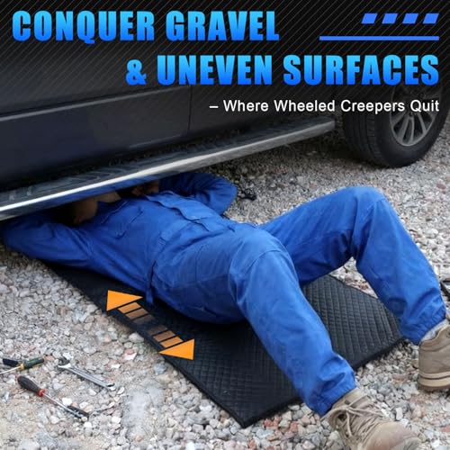 Rolling Creeper Mat, 145×67cm Portable Under Car Repair Pad - color: Black