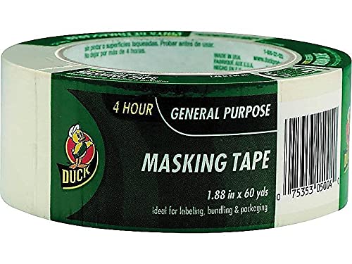 Duck Brand 394700 General Purpose Masking Tape, 1.88-Inch by 60-Yard, Single Roll, Beige - size: 1 Roll, 1.88" Width