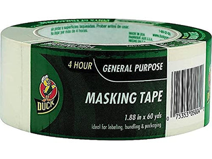 Duck Brand 394700 General Purpose Masking Tape, 1.88-Inch by 60-Yard, Single Roll, Beige - size: 1 Roll, 1.88" Width