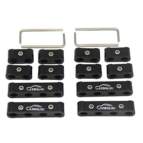 LEDAUT 12pc Engine Spark Plug Wire Separator Divider Suit for 8mm 9mm 10mm (Black) - color: Black, size: 12PCS