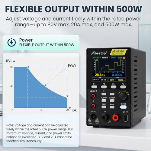 DC Power Supply Variable, 80V 20A 500W Programmable Power Supply Multimeter - size: ATM8520/80V/20A/500W