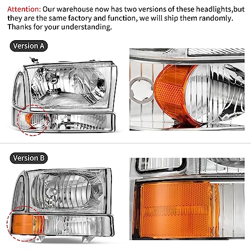 AUTOSAVER88 Headlight Assembly Compatible with 99-04 Ford F250 F350 F450 - color: clear, size: Fit 99-04 F250