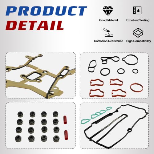 Head Gasket Set Timing Tool Kit & Timing Chain Cover With Oil Pump Inside - size: GM 1.4 timing chain kit with tool