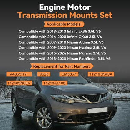 Engine Motor Mount Compatible with Nissan Maxima 3.5L 2009-2023