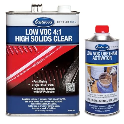 Eastwood 4:1 Low VOC High Solids Clear Coat and Medium Speed Activator Automotive Car Spray Paint Kit Makes 5 Sprayable Quarts - style: Medium Speed Activator