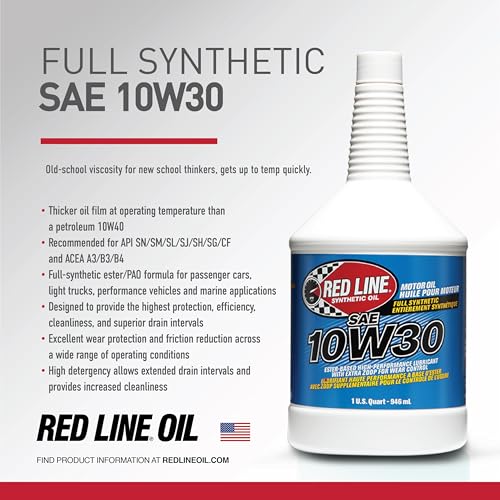 Red Line 11304 SAE 10W30 Fully Synthetic Motor Oil - 1 Quart (6 Pack) - size: Quart (6 Pack)