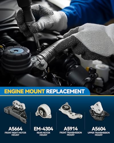 PHILTOP Set of 4 Engine Mounts for 2008-2010 Saturn Vue 2.4L - size: for Saturn Vue 2.4L 2008 2009 2010