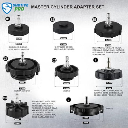 SMOTIVEPRO 12pcs Brake Master Cylinder Bleeder Adapter Kit - size: 12pcs Master Cylinder Adapter Set