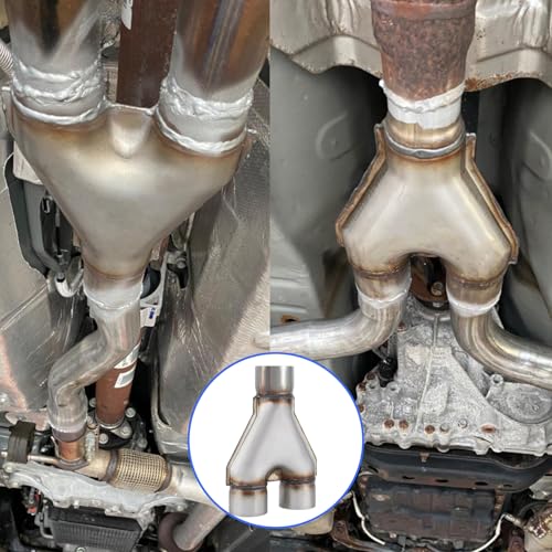 409 Stainless Steel Diesel 2.5''inlet/2.25''outlet Exhaust Y-Pipe, 2.5 Inch Single/2.25 Inch ID Dual Pipe 10" Overall Length - size: 2.5" Single-2.25" Dual