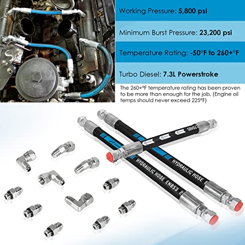 High Pressure Oil Pump HPOP Hoses Lines Kit & Crossover Line & Master Service Kit for Ford 7.3L Powerstroke Diesel engines F-series E-series Excursion 1999 2000 2001 2002 2003 - style: HPOP Hoses Lines Kit+HPOP Master Service Kit