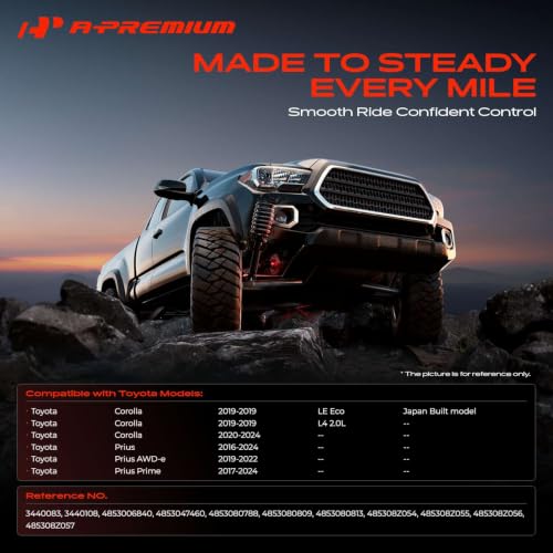 A-Premium Rear Shock Absorbers, Set of 2 Compatible with Toyota