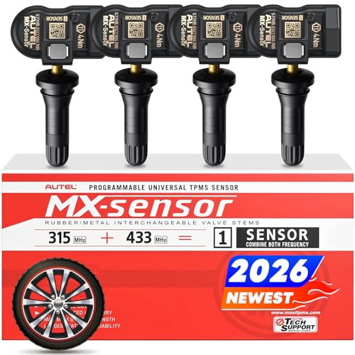 Autel TPMS Sensor Set of 4, MX-Sensor 2in 1 315MHz+433MHz Press-in Sensors