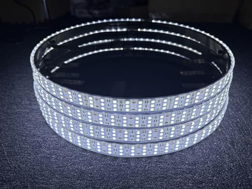 SDO Super Bright 17.5" Triple Row 1008Leds Pure White LED Illuminated Wheel Ring Light Switch/Remote Ctrl High Intensity White Rim Light Flashing IP68 Strobe LED Wheel Well for Truck Vehical - size: 17.5''