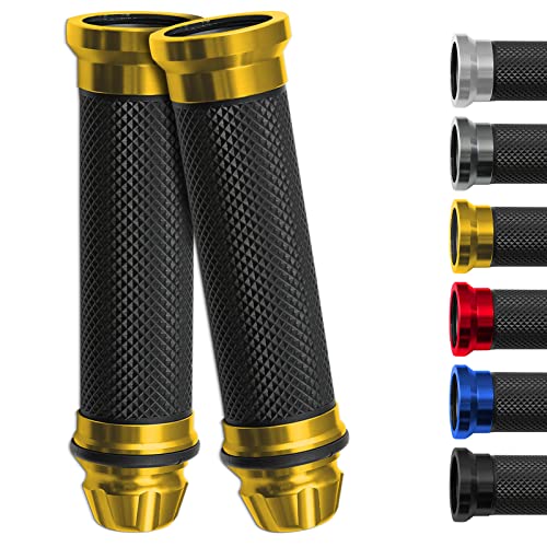 DREAMIZER 7/8" 22mm Motorcycle Handle Grip Universal Dirt Pit Bike Motocross Rubber Gel Hand Grips Brake Hands - Gold - color: Gold
