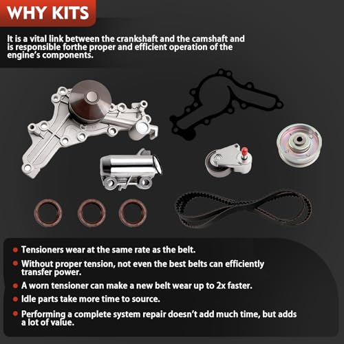 Engine Timing Belt Kit with Water Pump Compatible with Mitsubishi Outlander - size: ZSD-004