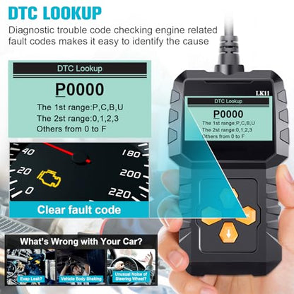 OBD2 Scanner Ease Setup Plug-Play: Clear Reset Engine Error Code