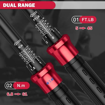 Spark Plug Socket Set with Torque Wrench 3/8 Drive, 5-45 ft.lb - size: 5PCS
