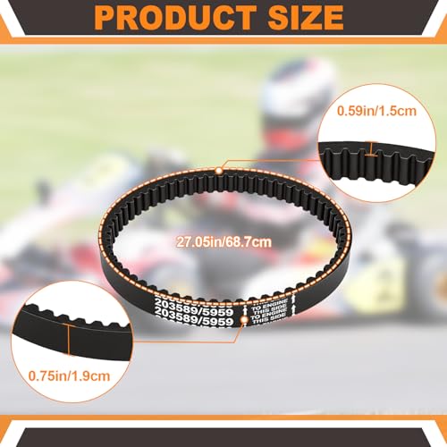 Podoy 203589/5959 Go Kart Drive Belt for 30 Series Go Kart 5-7 HP Engines