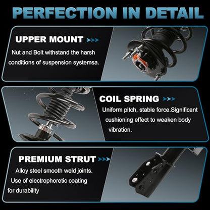 Front Struts and Shocks Complete Assembly Compatible with 2009-2012 Chevy - size: 172518