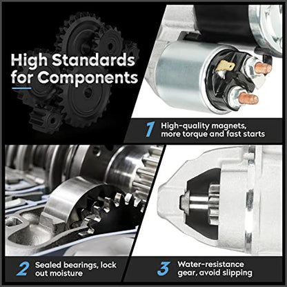 New Starter Fit for Jeep Patriot 2.0 2.4L 2007-2017, Compass 2L 2.4L 07-17, for Dodge Caliber 1.8 2.0 2.4L 2007-2012, Journey 2.4L 2009-2020, Avenger 2.4 2008-2010, for Chrysler Sebring 2.4L 2007-2010
