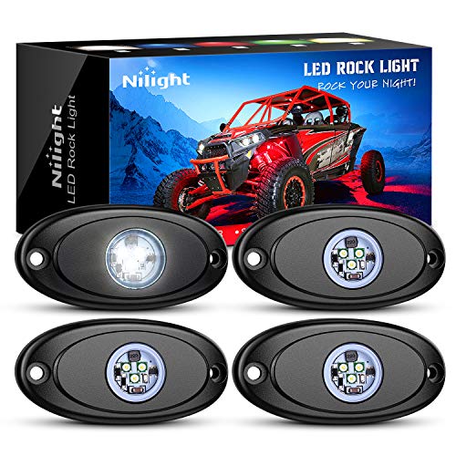 Nilight 4PCS White LED Rock Lights Underglow Wheel Well Pods - color: White, size: 4Pcs Pods