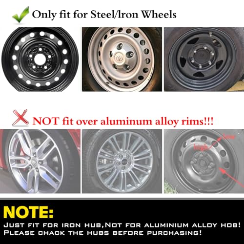 Auto Hubcap Set, R15 Hubcap Wheel Cover Replacement, 15 inch - color: 5083-Black Lacquer-15
