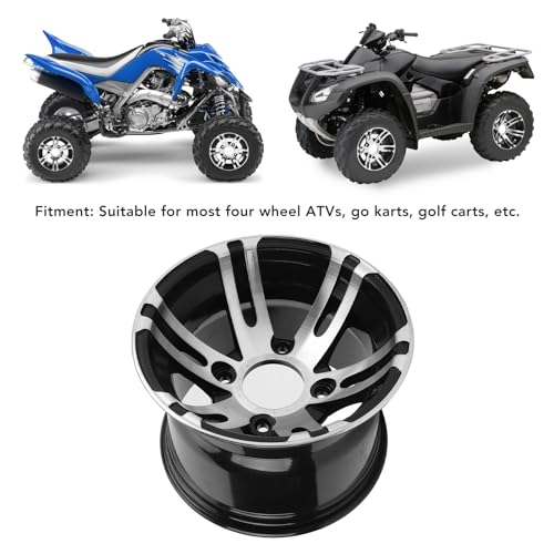 10 Inch ATV Wheel Rim, Aluminum Alloy, High Strength, Universal for Go Karts, Carts, Off Road Vehicles - size: Rear Wheel