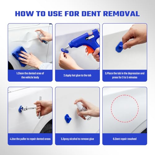 Car Dent Repair Removal Kit Small Paintless Auto Body Puller Remover Tool Tools,28Pcs Dent Pull Kits,Dent Remover Tool for Car Door Dents Hail Damage Refrigerator Dents