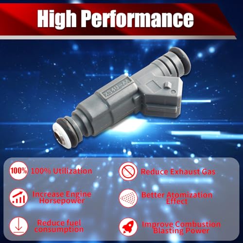 Set of 4 Fuel Injectors XS4Z-9F593-AB FJ303 Replacement - size: FJ303