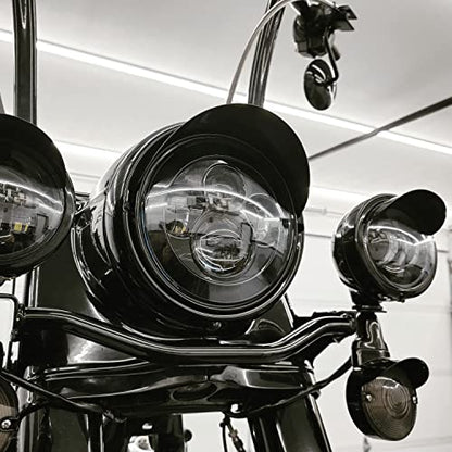 Eagle Lights 8700BPKR 7" LED Headlight with LED Spot/Passing Light Kit for Harley Davidson® and Indian® Motorcycles - Generation I/Black Kit/Add Adapter Ring - size: Add Adapter Ring