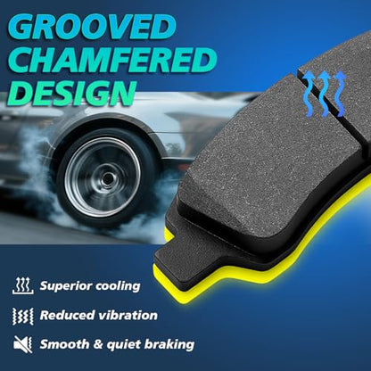 HARUMA Front Ceramic Brake Pads D1414 Low Noise, Wear-Resistant, 4pcs - size: HBKP8007