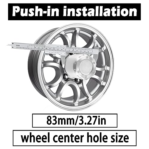 4Pcs 3.27" OD 3.72" H Gear Style Trailer Wheel Center Caps for Rim - size: 3.27" OD 3.72" H