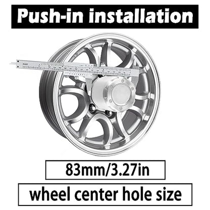 4Pcs 3.27" OD 3.72" H Gear Style Trailer Wheel Center Caps for Rim - size: 3.27" OD 3.72" H