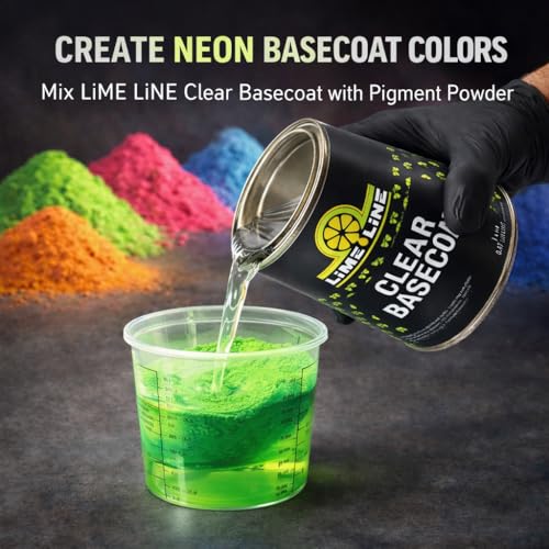 LiME LiNE Bright 90's Neon Basecoat Maker Pigment Powder, Automotive Grade Basecoat (Bright 90s Neon Yellow) - color: Bright 90's Neon Yellow