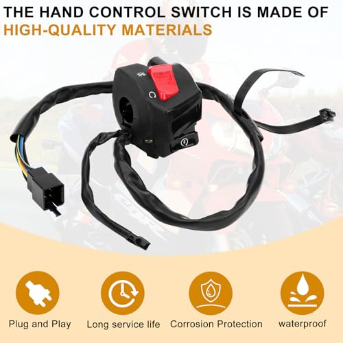 Right Hand Control Switch Handlebar Switch Start Stop Kill Switch for Honda CBR600F CBR600F4 2001-2006 35013-MBW-A12 35013-MBW-A11 35013-MBW-A10