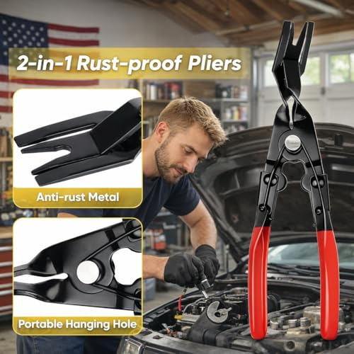 5PCS Automotive Electrical Disconnect Pliers Kit with Leather Storage Case