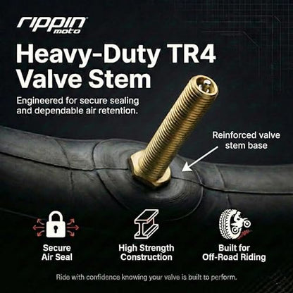 Rippin Moto 80/90-18 (3.00/3.25-18) Motorcycle Inner Tube, 2mm, TR4 Valve