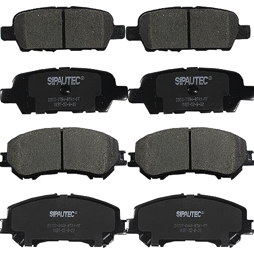 SIPAUTEC-8pcs Front and Rear Ceramic Brake Pads Set Replacement For 2019-2022 Nissan Rogue Sport With Manual Parking Brake only - style: DC090501737-88