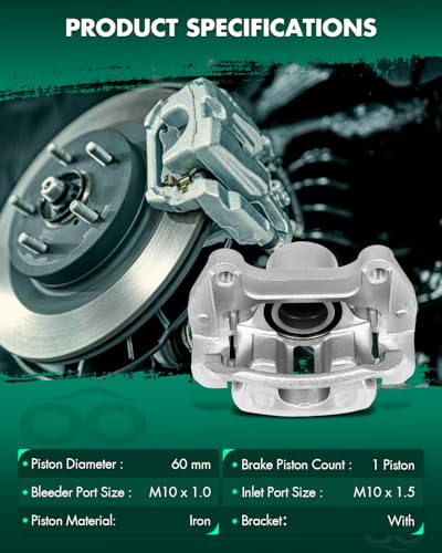 SCITOO Front Left Disc Brake Caliper With Bracket 18B5270 Silver - size: Front Driver[18B5270]