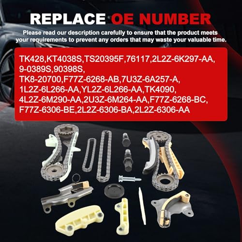 Engine Timing Chain Kit Fit for Ford/Explorer Mustang Ranger 1997-2005 4.0L - color: 2005-2010 4.0L 4pcs Sprocket, size: for Mustang