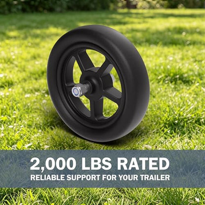 8"Upgraded 2000lb Trailer Jack Wheel, Heavy Duty Spoked Replacement