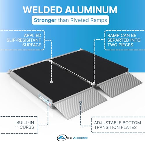 EZ-ACCESS Suitcase Singlefold Portable Wheelchair Ramp - 2 ft - size: 2 Foot (Pack of 1), style: Applied Surface
