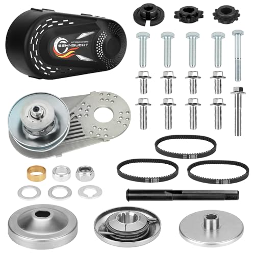 CVT Torque Converter 30 Series Mini Bike 6.5Hp Go Kart Clutch 3/4 inch 10T #40/41/420 & 12T #35 Chain Drive Pulley for Manco Comet TAV2 Engine Replace for 218353A 219456A 219552A, with 3 Belts - size: 3/4" CVT Clutch with 3 belt