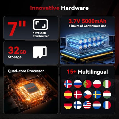 iCarsoft CR MAX 2026 Version Bidirectional Scan Tools Dealer-Level Full System Diagnosis Up to 50 Services All Active Test Lifetime Free Update OBD2 Scanner Diagnostic Tool ECU Coding CAN FD