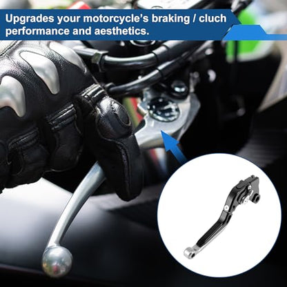 Brake Clutch Levers for Kawasaki ZX636R 00-04 Black Silver Tone - color: Black Handle Silver Tone End