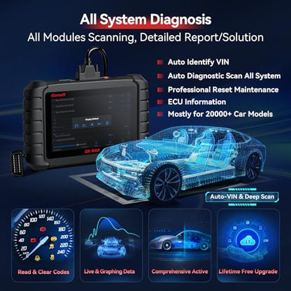 iCarsoft Bidirectional Scan Tool CR Max OBD2 Diagnostic Scanner for Most Vehicles Full System 50 Resets All Active Tests ECU Coding Battery Registration Lifetime Free Updates CAN FD Supported - size: 7'' Large